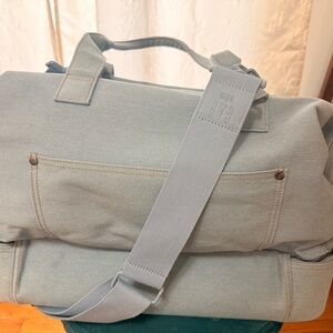 BEIS Light Blue Canvas Duffel with Adjustable Strap
